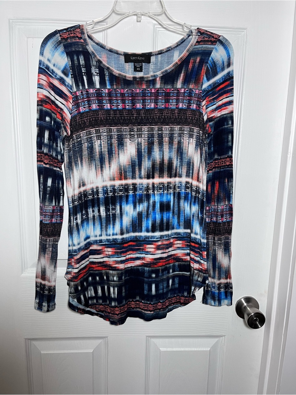 Karen Kane Multicolor Long-Sleeve Printed Tee